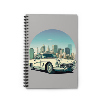 '58 Corvette C1 New York City Skyline Spiral Notebook | Vintage American Sports Car Journal