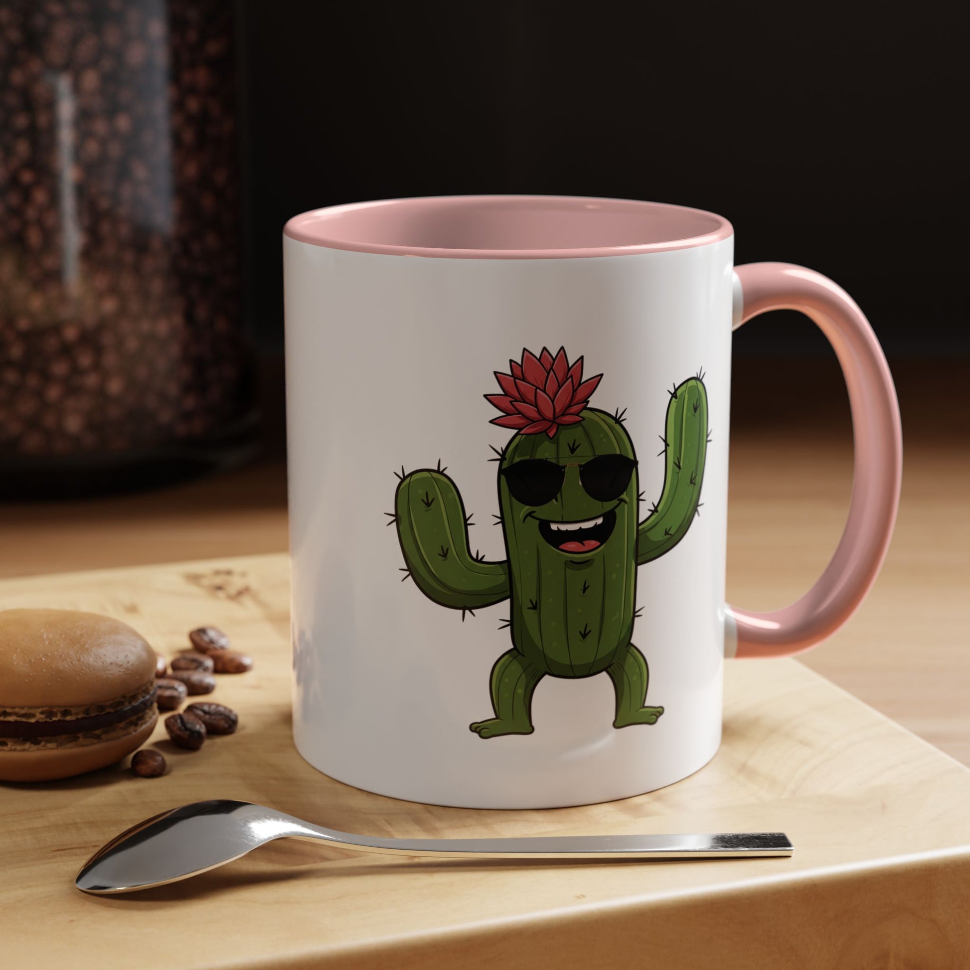 Cactus Mania Funny Cactus Mug with Sunglasses - Happy Ceramic Coffee Cup