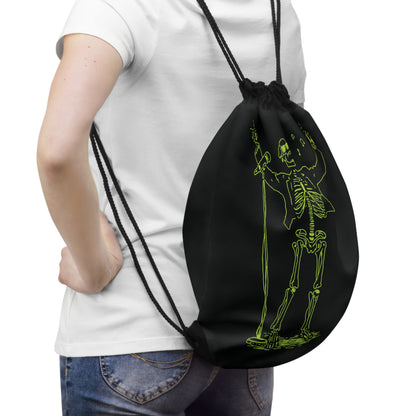 Fluo Skeleton Singer Drawstring Bag - Rebellious Elegance
