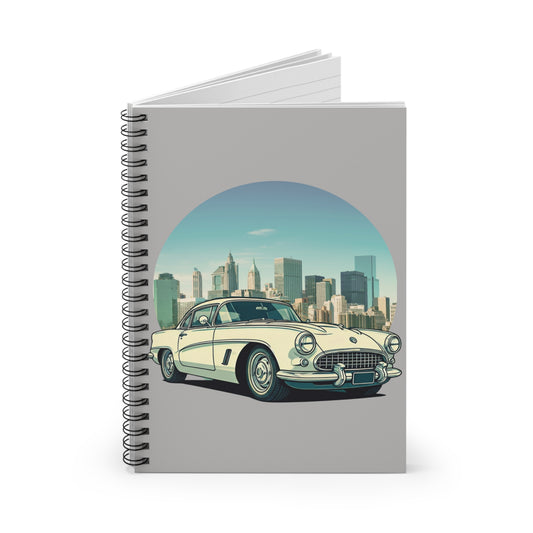 '58 Corvette C1 New York City Skyline Spiral Notebook | Vintage American Sports Car Journal