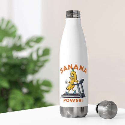 Banana Power Insulated Stainless Steel Bottle - Funny Gym & Sports Water Bottle 20oz