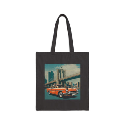 Chevrolet Bel Air Tote Bag: Iconic Vintage Car Style for Everyday Adventures Black 15" x 16"