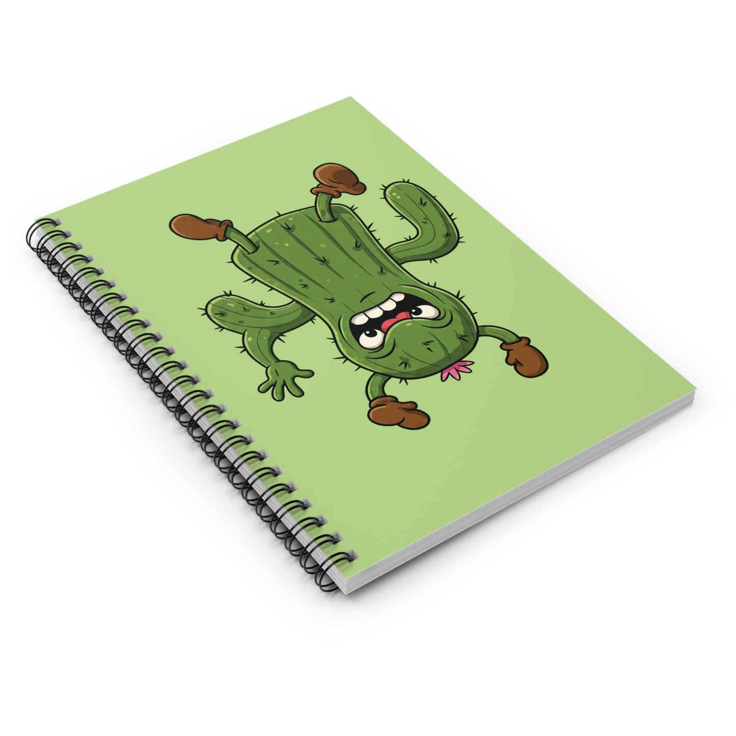 Stressed Upside-Down Cactus Spiral Notebook | Funny Work Journal & Mood Gift Idea