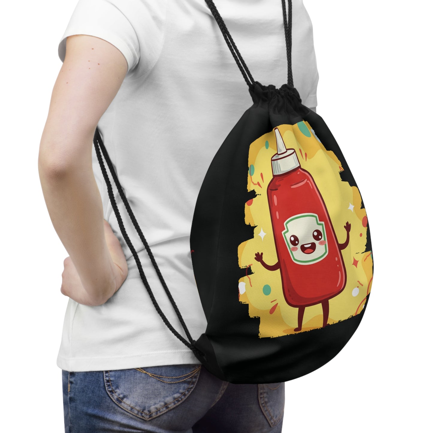 The Crimson Splash – Happy Ketchup Drawstring Bag
