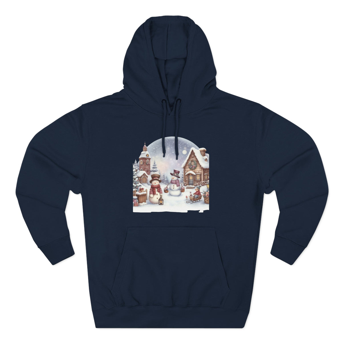 Three-Panel Fleece Hoodie - snowman design