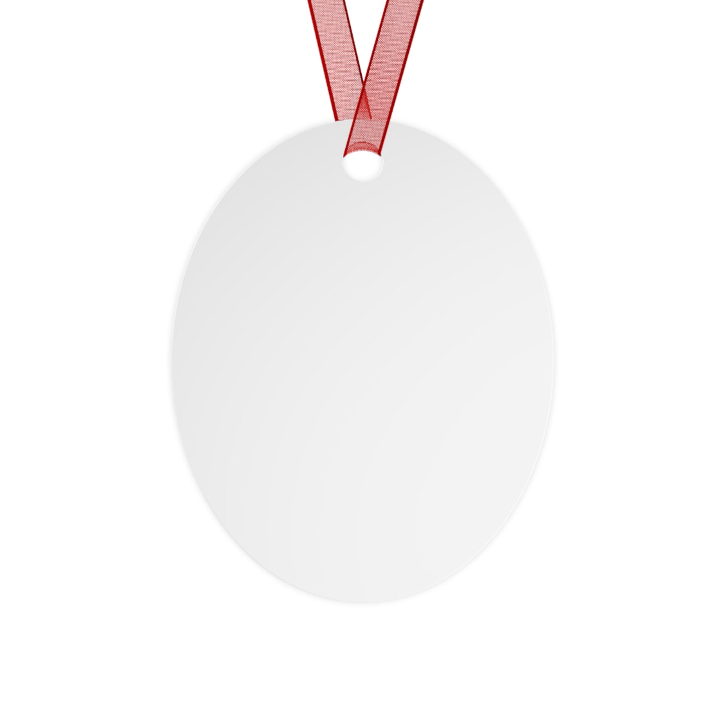 Funny Santa Peeking Christmas Ornament - Double-Sided Aluminum Decor