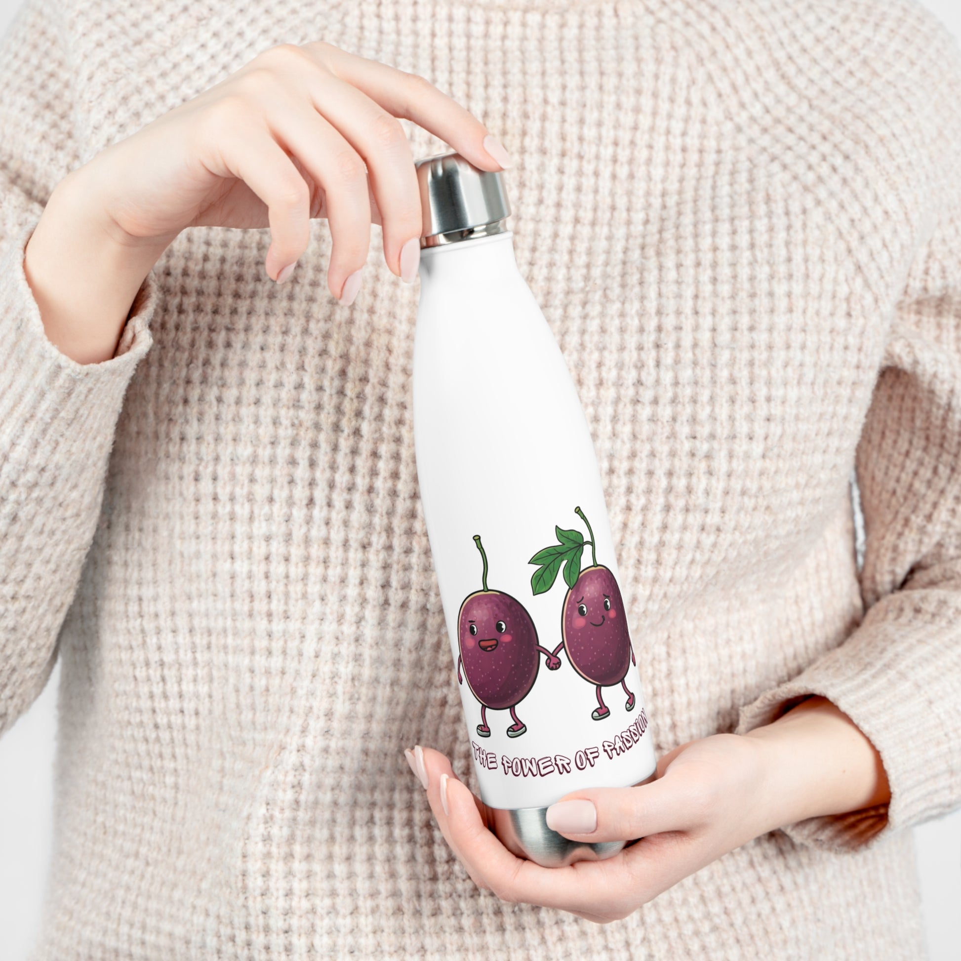 Funny Passion Fruit Tumbler: Reusable Stainless Steel Water Bottle, Keeps Drinks Cold for Hours, Perfect Gift for Fruit Lovers!
