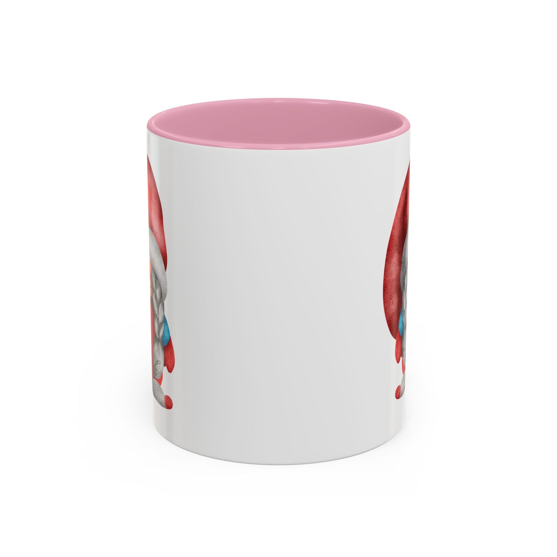 Cheerful Red Gnome with Braids Mug - Sip Your Sweet Melody | Ceramic Coffee & Tea Cup (11oz/15oz) 11oz Pink