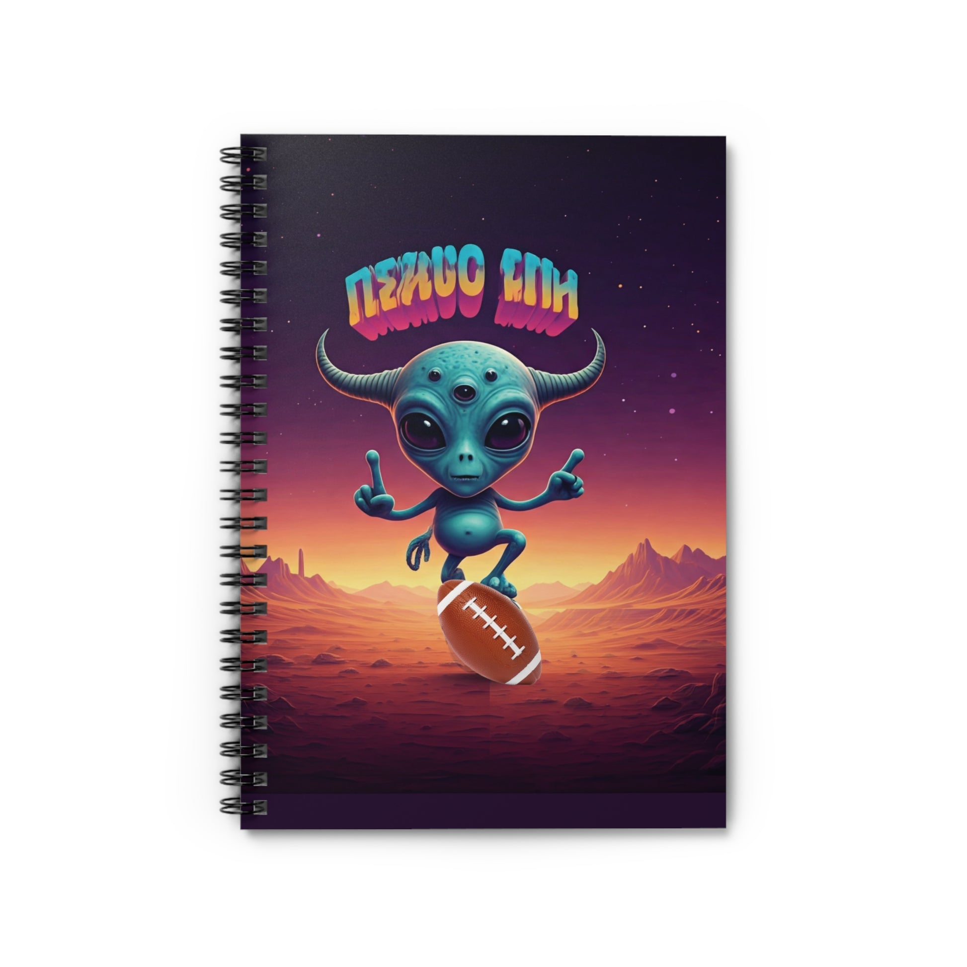 Alien Football Player Spiral Notebook - The Intergalactic Journal for Your Earthly Game Plans