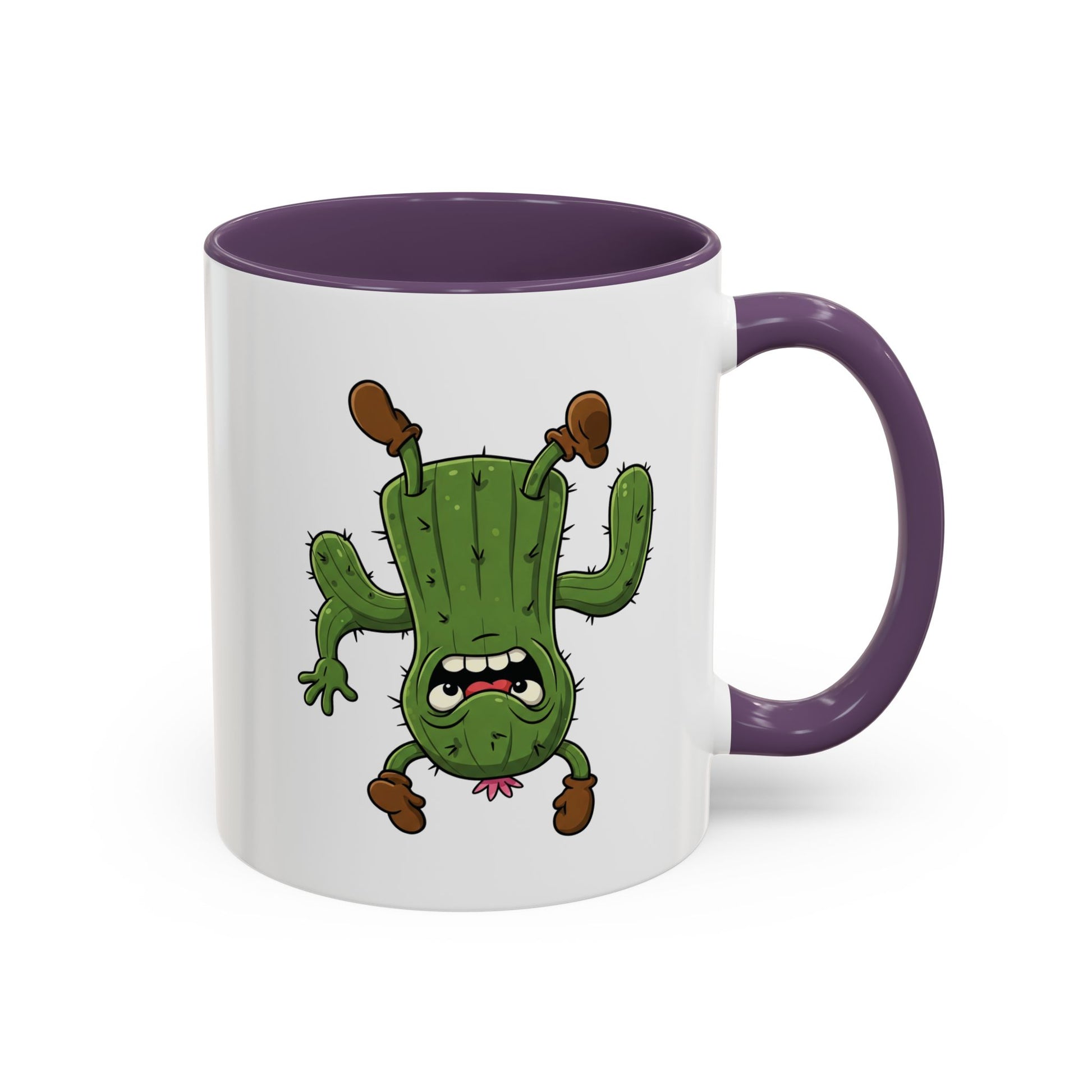 Cactus Mania Shocked Cactus Mug - Upside Down Fun Ceramic Cup