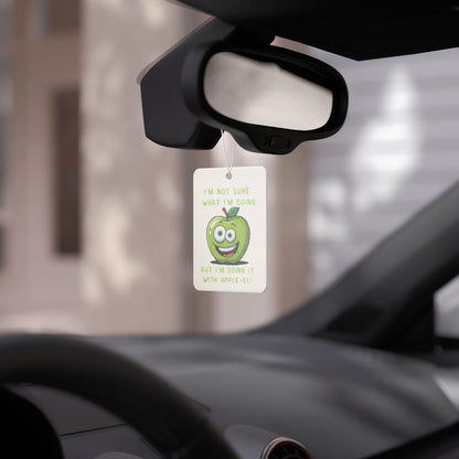 Funny Apple Pun Car Air Freshener - Cute "Apple-el" Scent