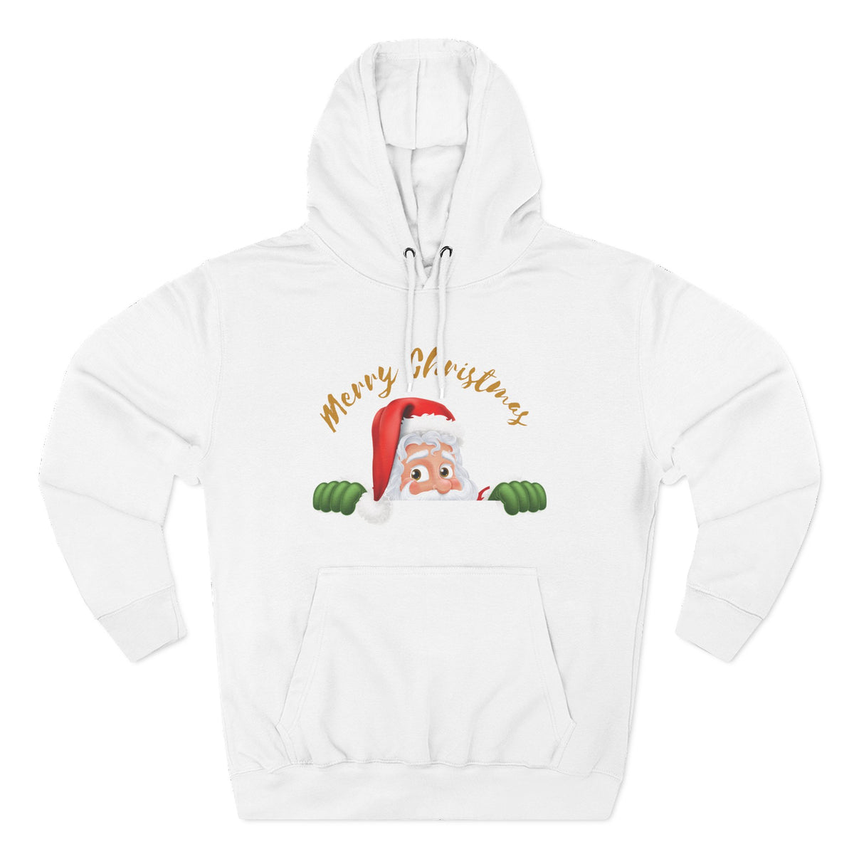 Three-Panel Fleece Hoodie - santa claus merry christmas