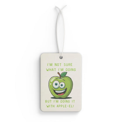 Funny Apple Pun Car Air Freshener - Cute "Apple-el" Scent