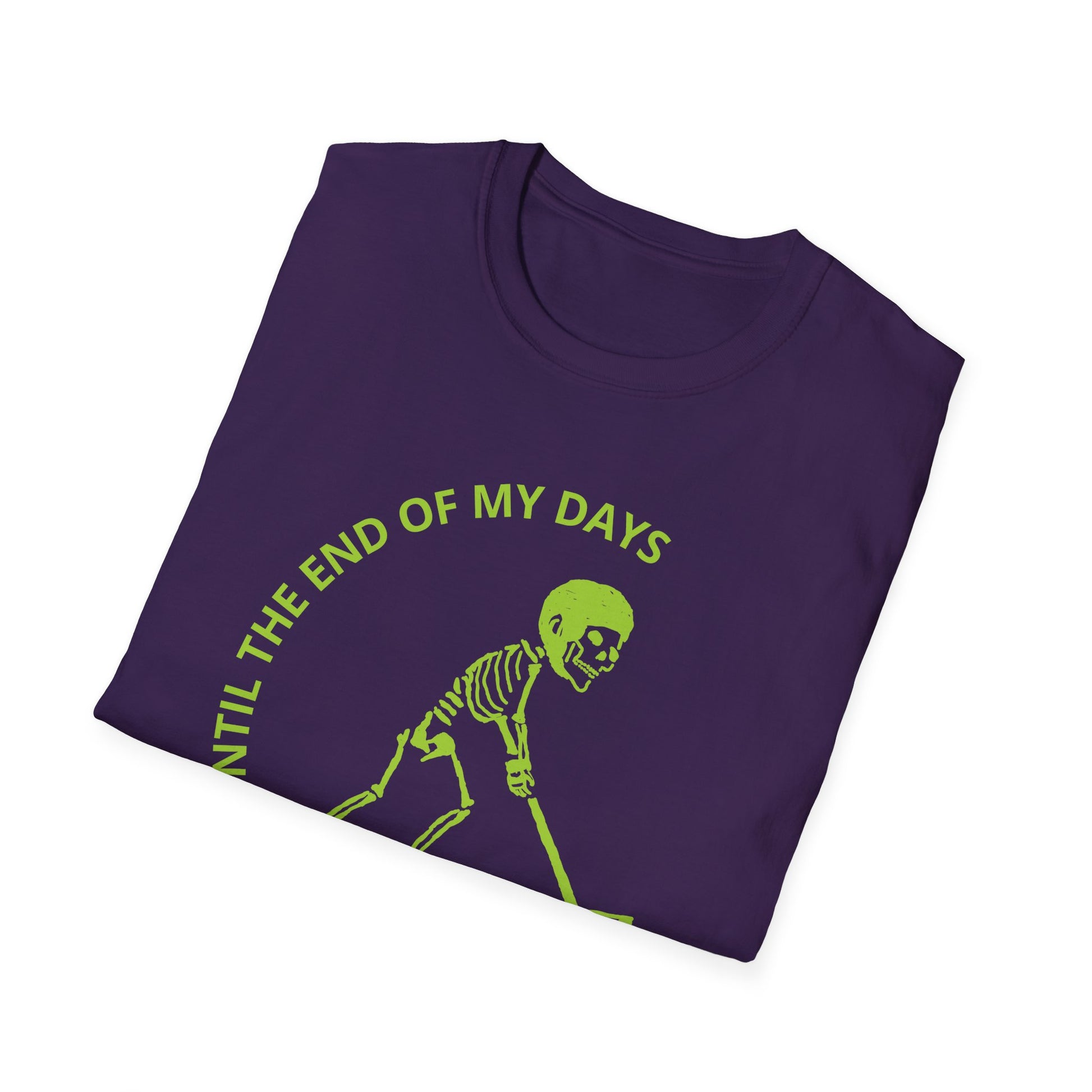 Hockey 'Til I Die: Skeleton fluo Hockey Player T-Shirt | Men's Short Sleeve Tee - Unisex Softstyle T-Shirt
