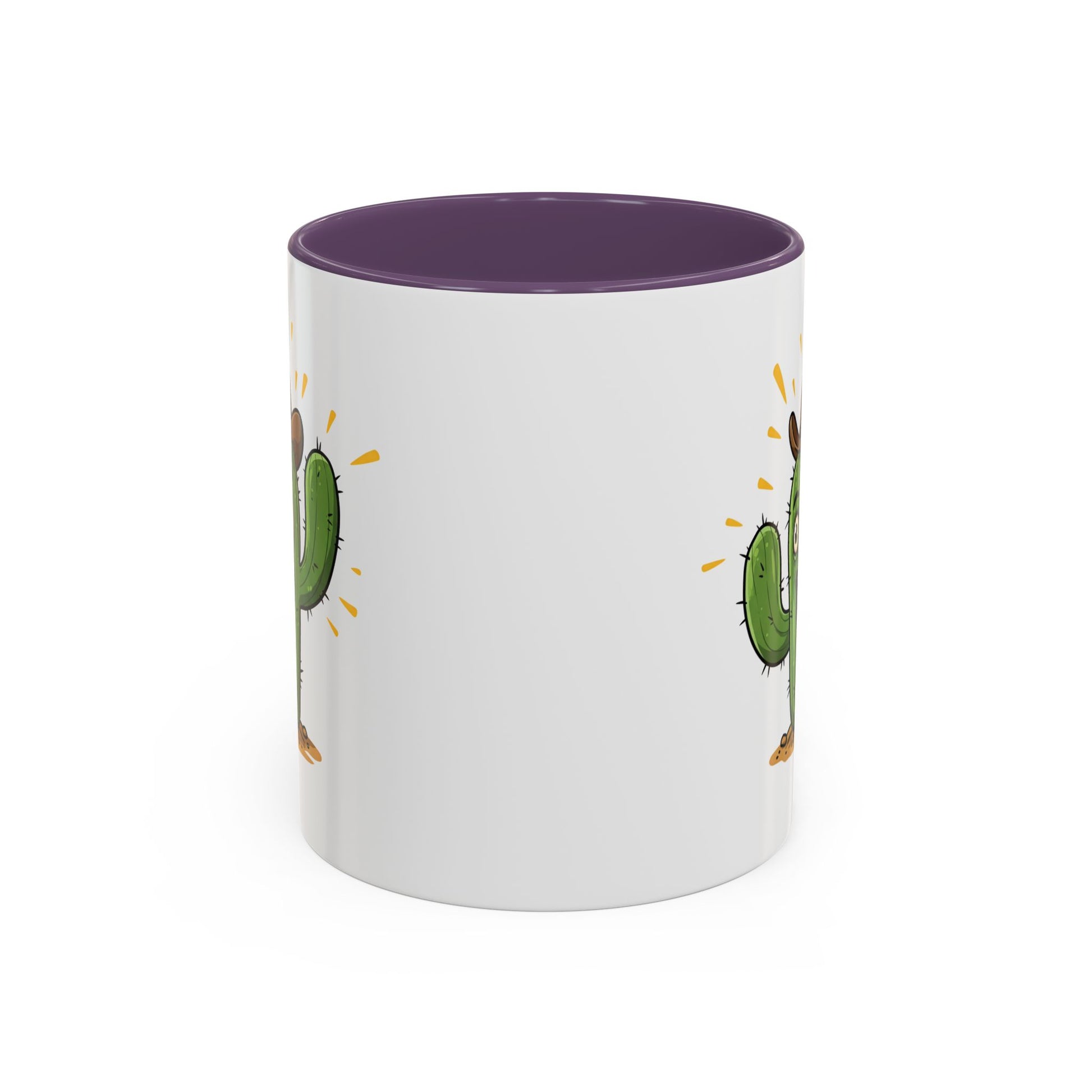 Cactus Mania Cowboy Cactus Mug - Fun & Durable Ceramic Cup for Cactus Lovers 11oz Purple