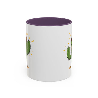 Cactus Mania Cowboy Cactus Mug - Fun & Durable Ceramic Cup for Cactus Lovers 11oz Purple