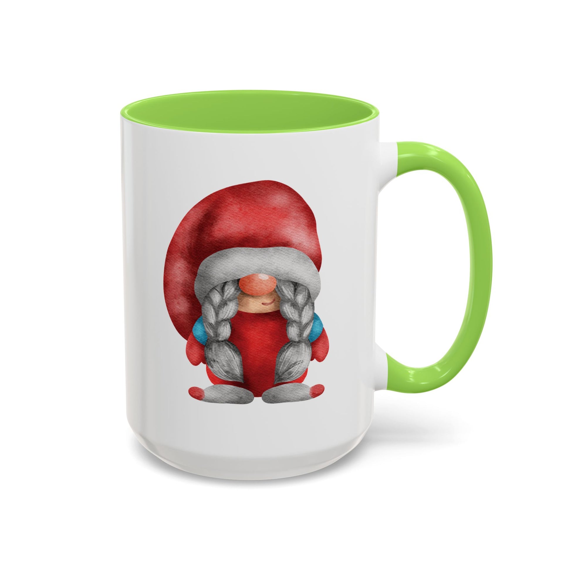 Cheerful Red Gnome with Braids Mug - Sip Your Sweet Melody | Ceramic Coffee & Tea Cup (11oz/15oz)