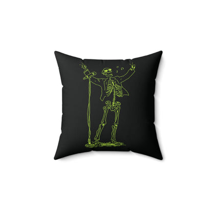 Neon Screamer: Expressive Singer Fluo Skeleton Pillow
