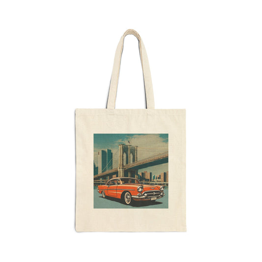 Chevrolet Bel Air Tote Bag: Iconic Vintage Car Style for Everyday Adventures Natural 15" x 16"