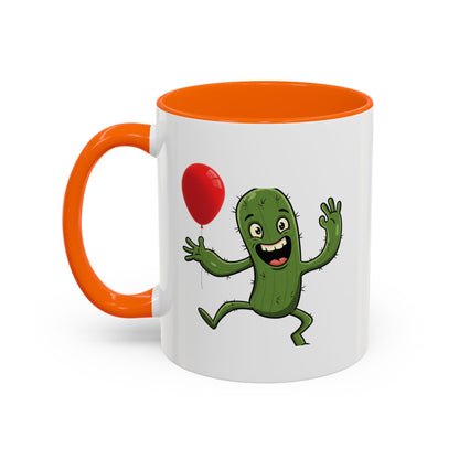 Cactus Mania Happy Cactus with Balloon Mug - Fun Ceramic Coffee Cup for All