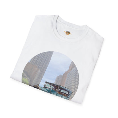 Motor City Roamer T-Shirt: Vintage 1920s Car & Detroit Skyline | Americana Tee