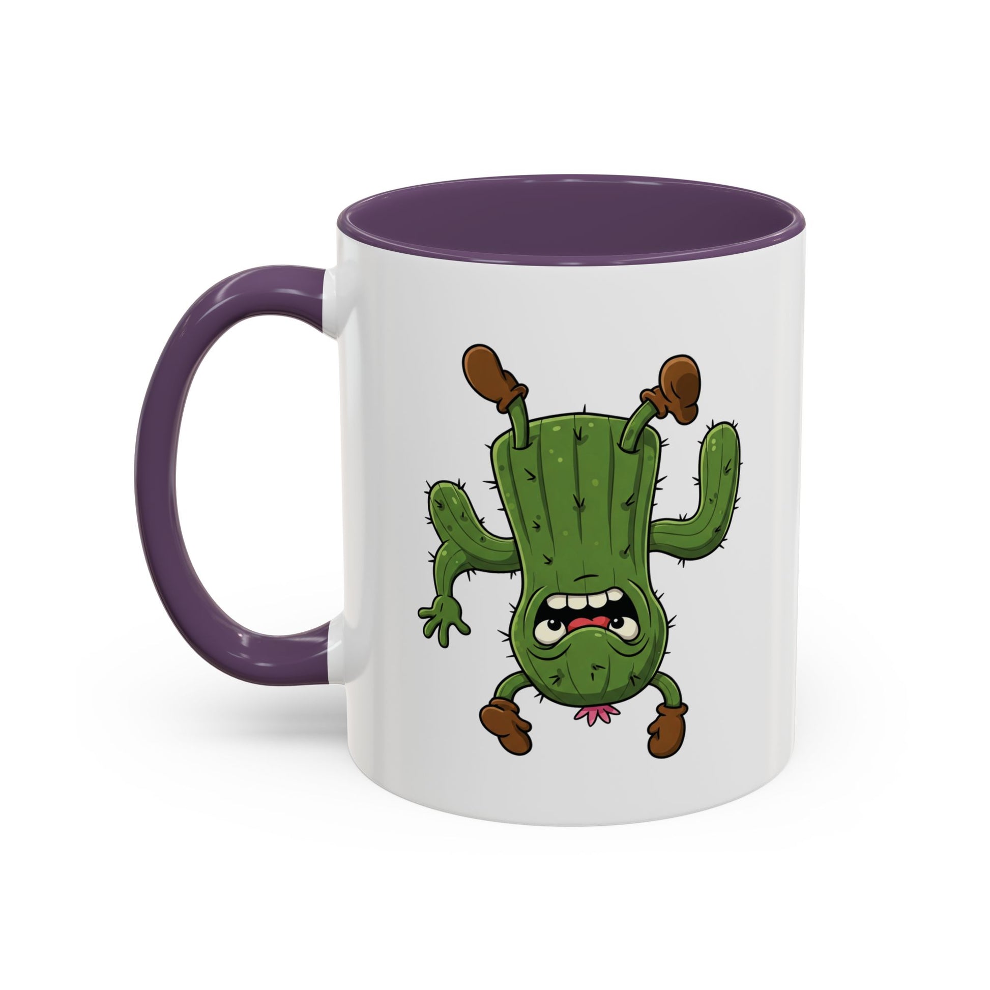 Cactus Mania Shocked Cactus Mug - Upside Down Fun Ceramic Cup