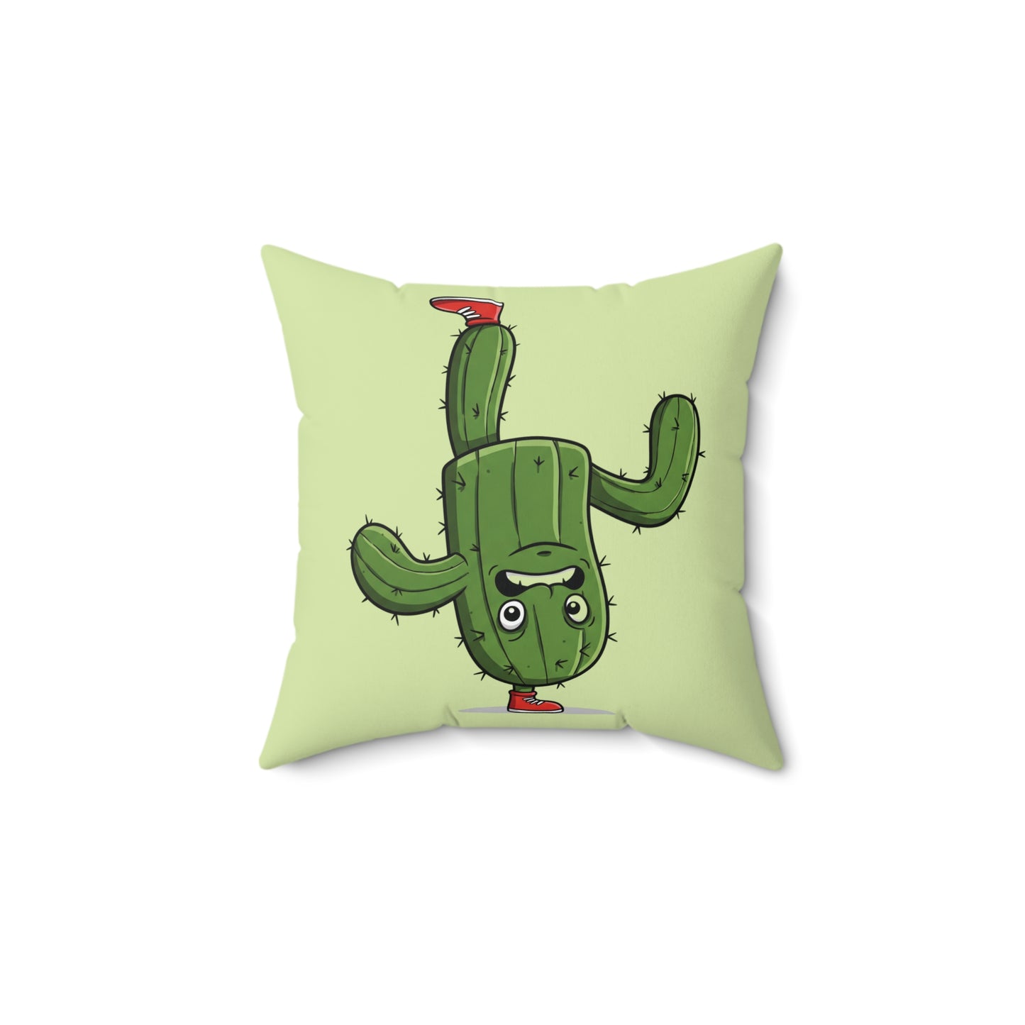 Upside-down on a foot Cactus  throw pillow