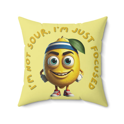 The Sour Truth: "I'm Just Focused" Lemon Throw Pillow