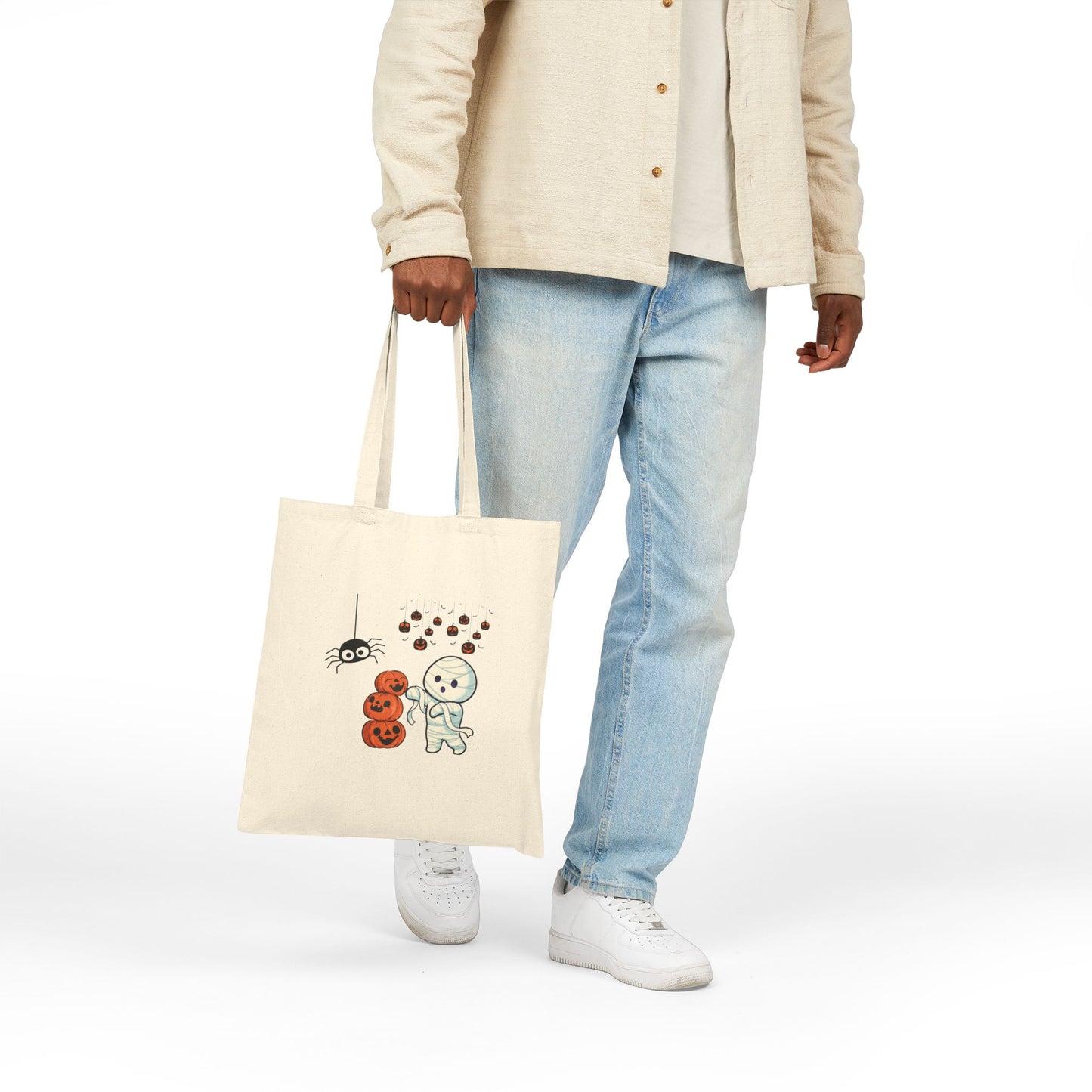 Waving Mummy Halloween Canvas Tote Bag