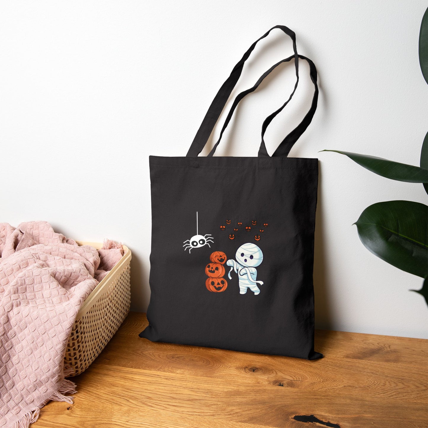 Waving Mummy Halloween Canvas Tote Bag