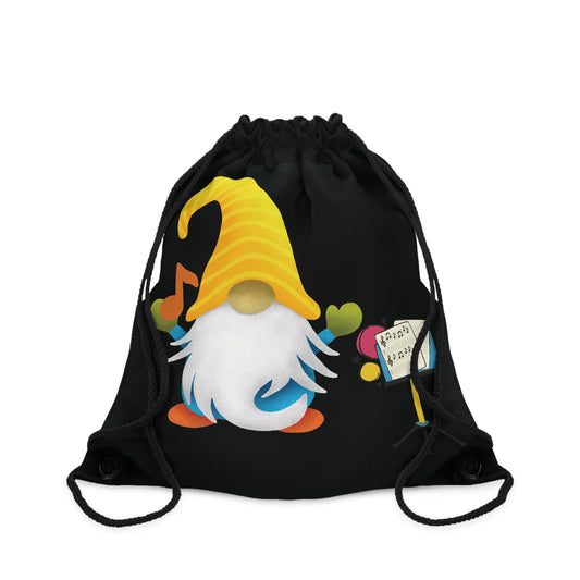 Melodious Music Gnome Drawstring Bag: Playful Design for Musicians & Music Lovers One size