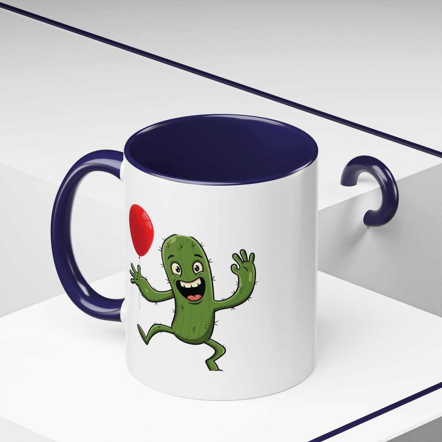 Cactus Mania Happy Cactus with Balloon Mug - Fun Ceramic Coffee Cup for All
