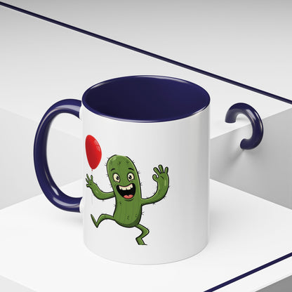 Cactus Mania Happy Cactus with Balloon Mug - Fun Ceramic Coffee Cup for All