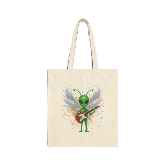 Alien Guitarist Tote Bag: Eco-Friendly, Fun, and Out of This World!
