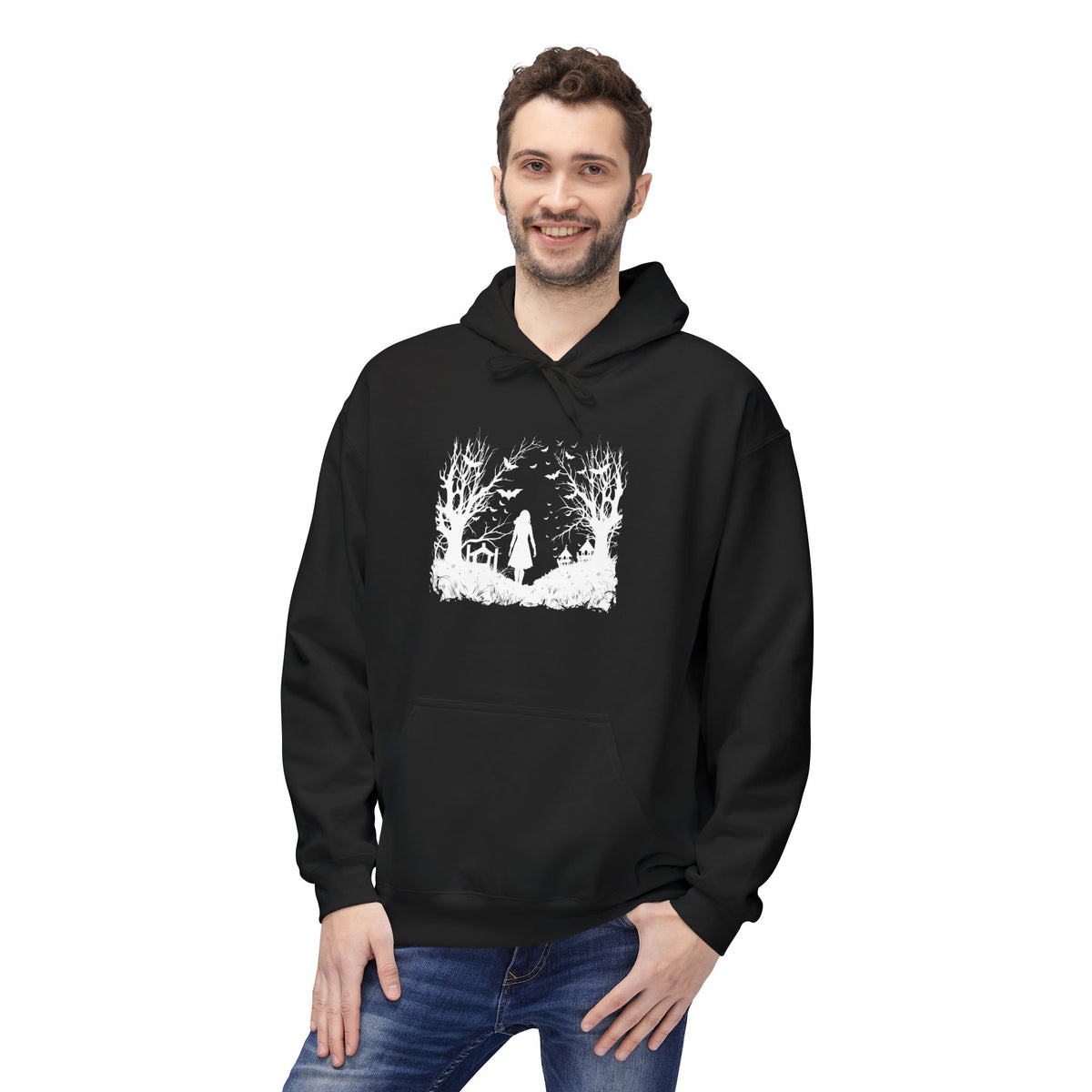 Halloween Haunted Forest Unisex Hoodie | Misty Woods Pullover