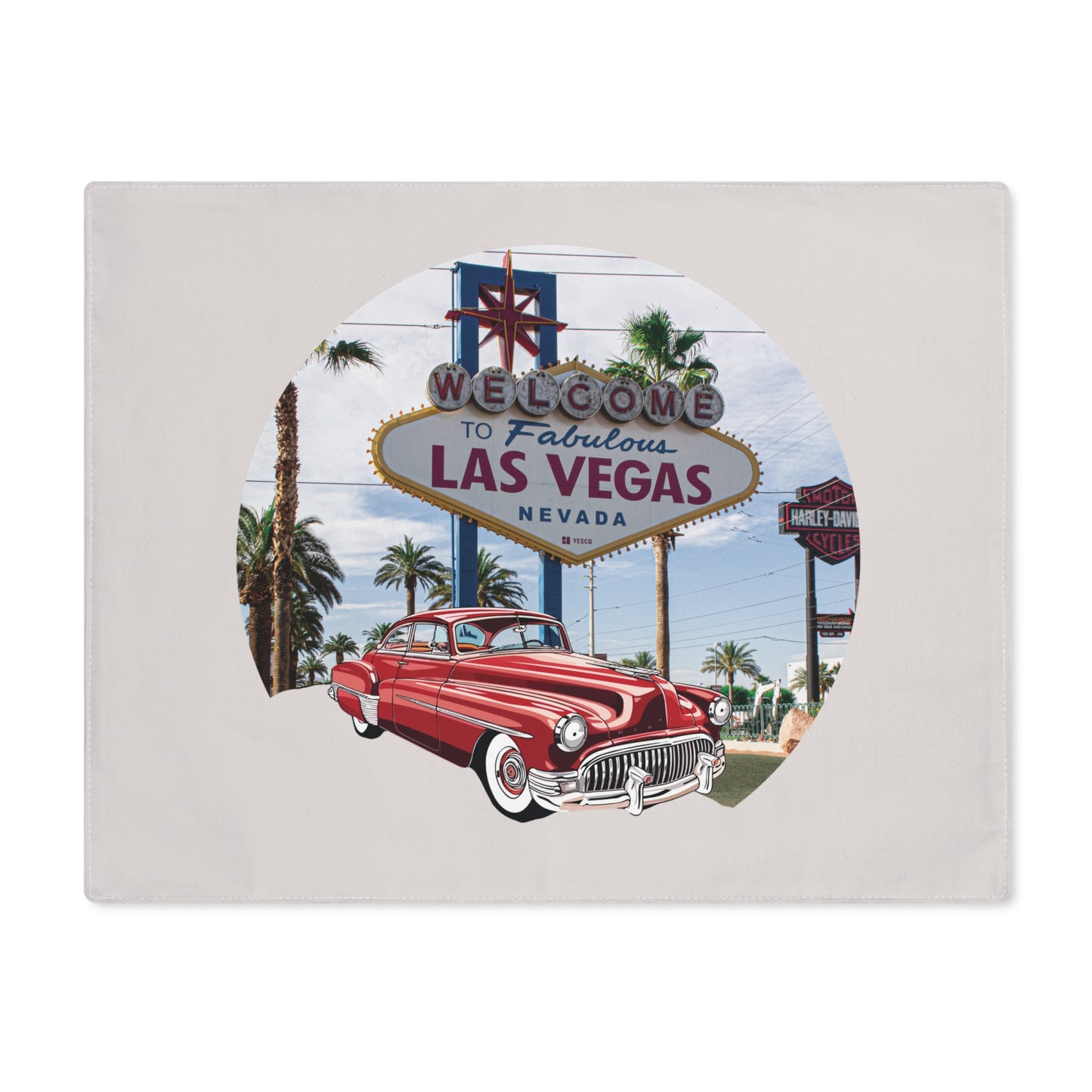 The Neon Oasis: Las Vegas 1950s Buick Placemat