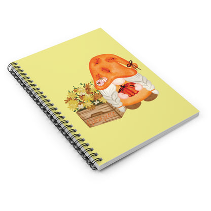 Cozy Fall Gnome Spiral Notebook - Autumn Harvest Ruled Journal - Pumpkin Spice Stationery Gift