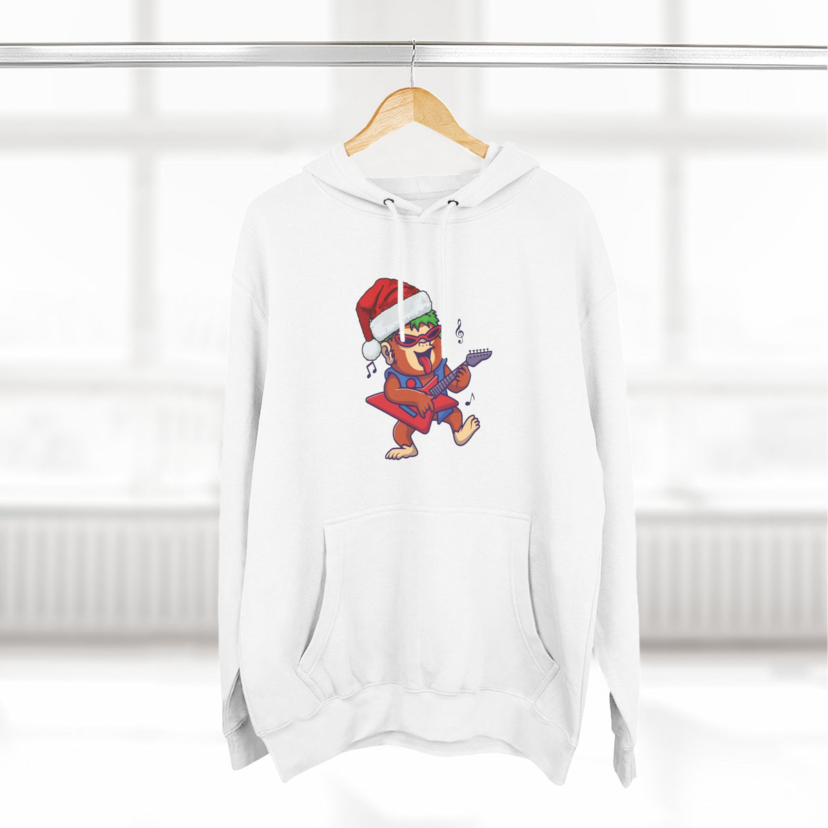 Copy of Three-Panel Fleece Hoodie - happy holiday gorilla