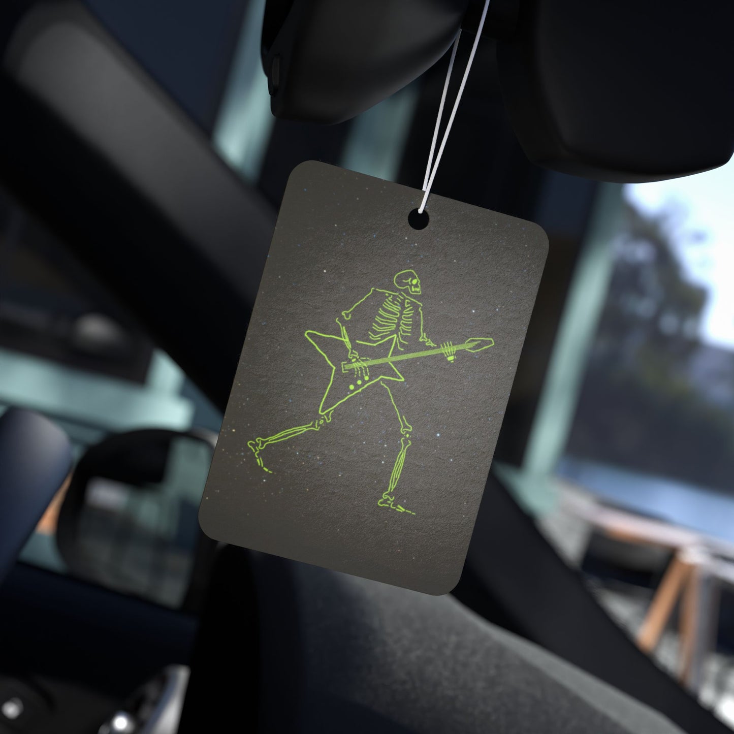 Metal Skeleton Fluo Electric Guitar Pllayer Car Air Freshener -  Power Car Freshener: Fresh Scent, Long-Lasting Fragrance, Funny Design