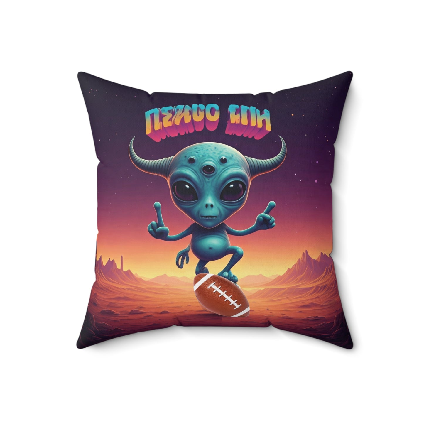 The Interstellar Quarterback: Dallas Football Alien Pillow