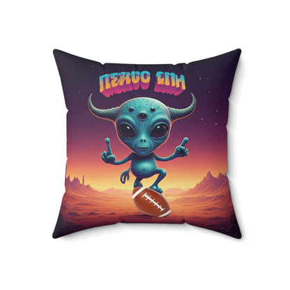 The Interstellar Quarterback: Dallas Football Alien Pillow