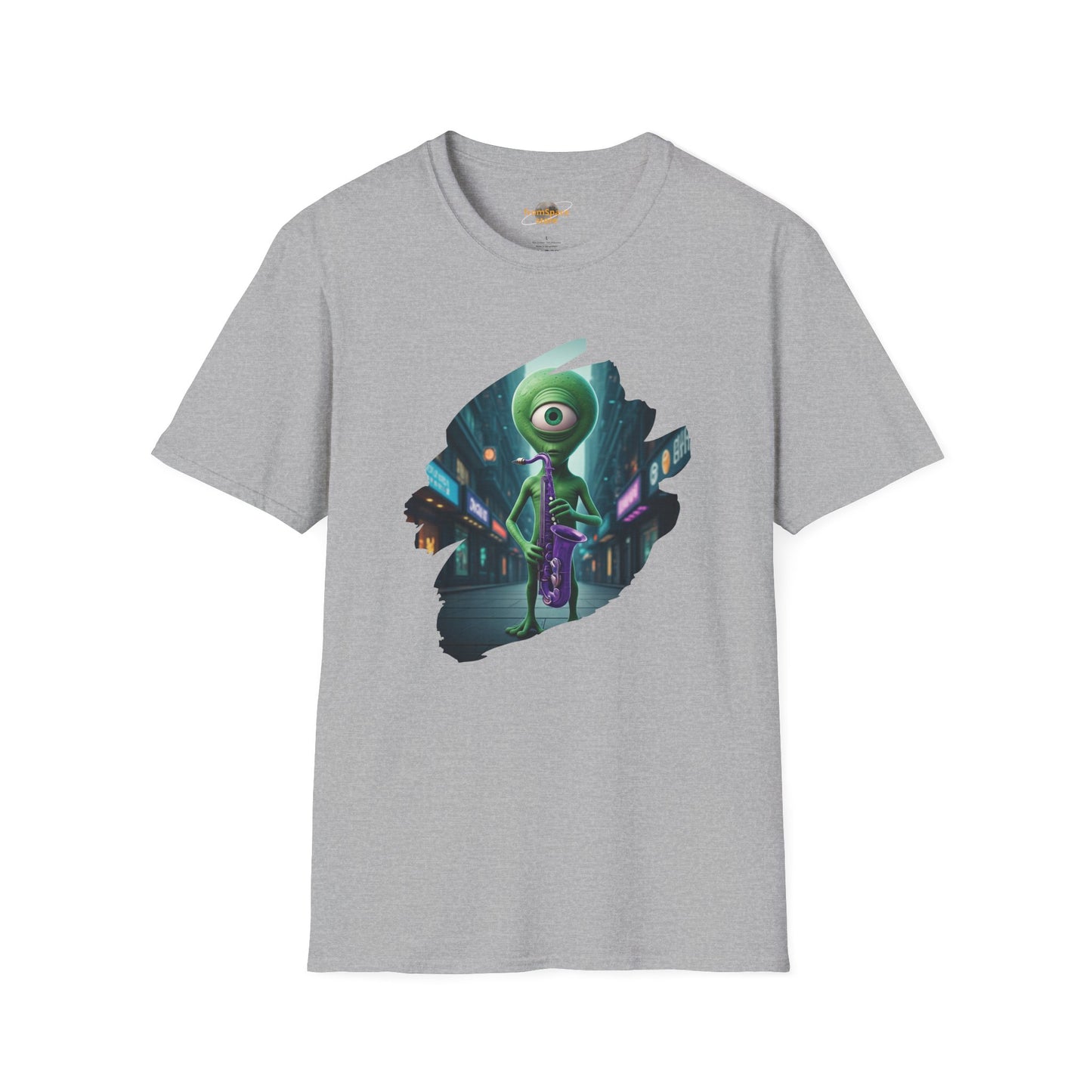 Alien Saxophone Player Unisex T-Shirt: Sci-Fi Vibes