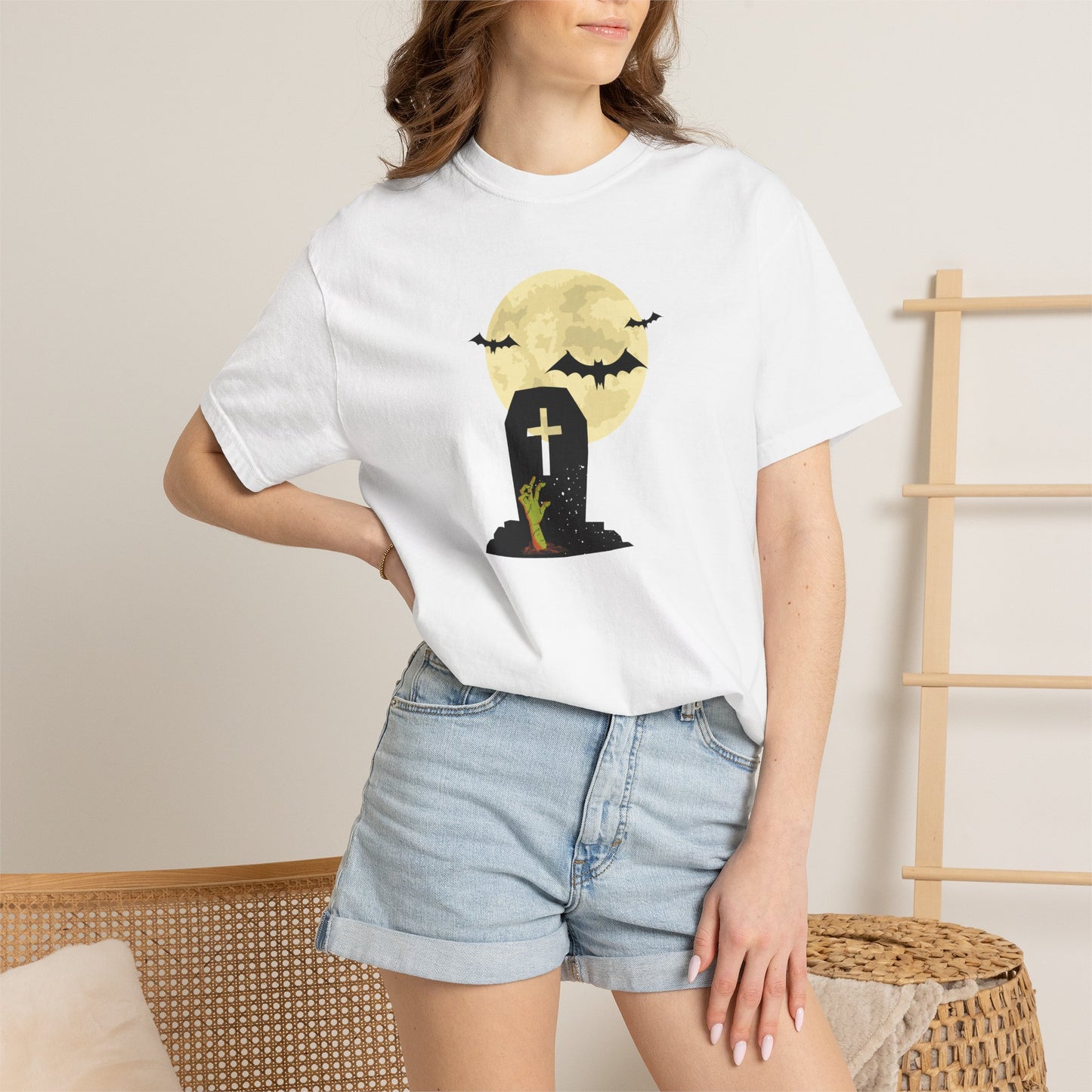 Spooky Cemetery Moon Unisex T-Shirt