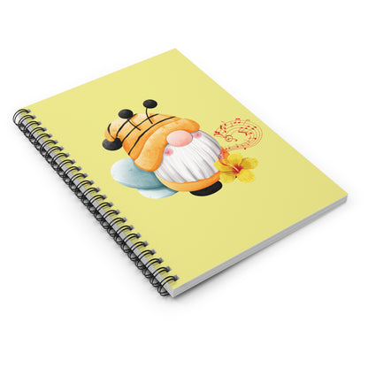 Cute Bee Gnome Spiral Journal | Funny Planner Gift for Students