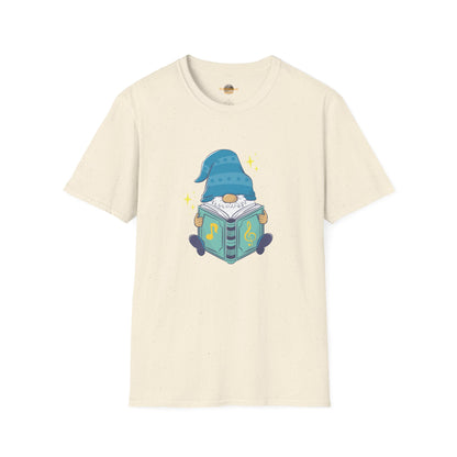 Mystical Book-Reading Gnome Unisex T-Shirt: Stories & Sparkle