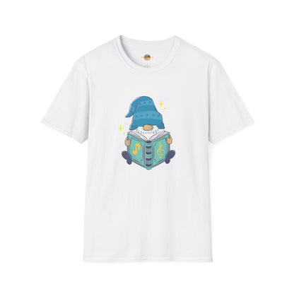 Mystical Book-Reading Gnome Unisex T-Shirt: Stories & Sparkle
