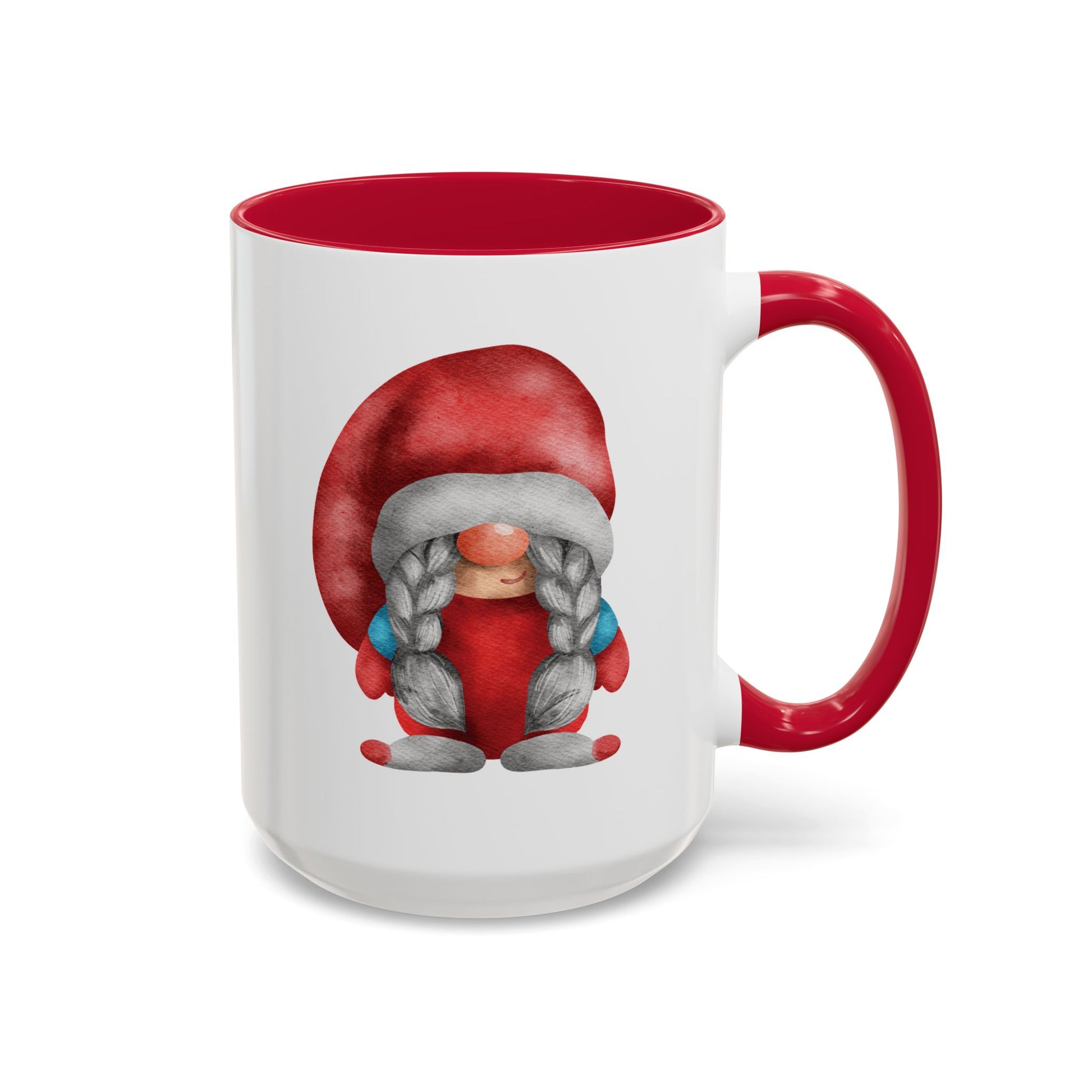 Cheerful Red Gnome with Braids Mug - Sip Your Sweet Melody | Ceramic Coffee & Tea Cup (11oz/15oz)