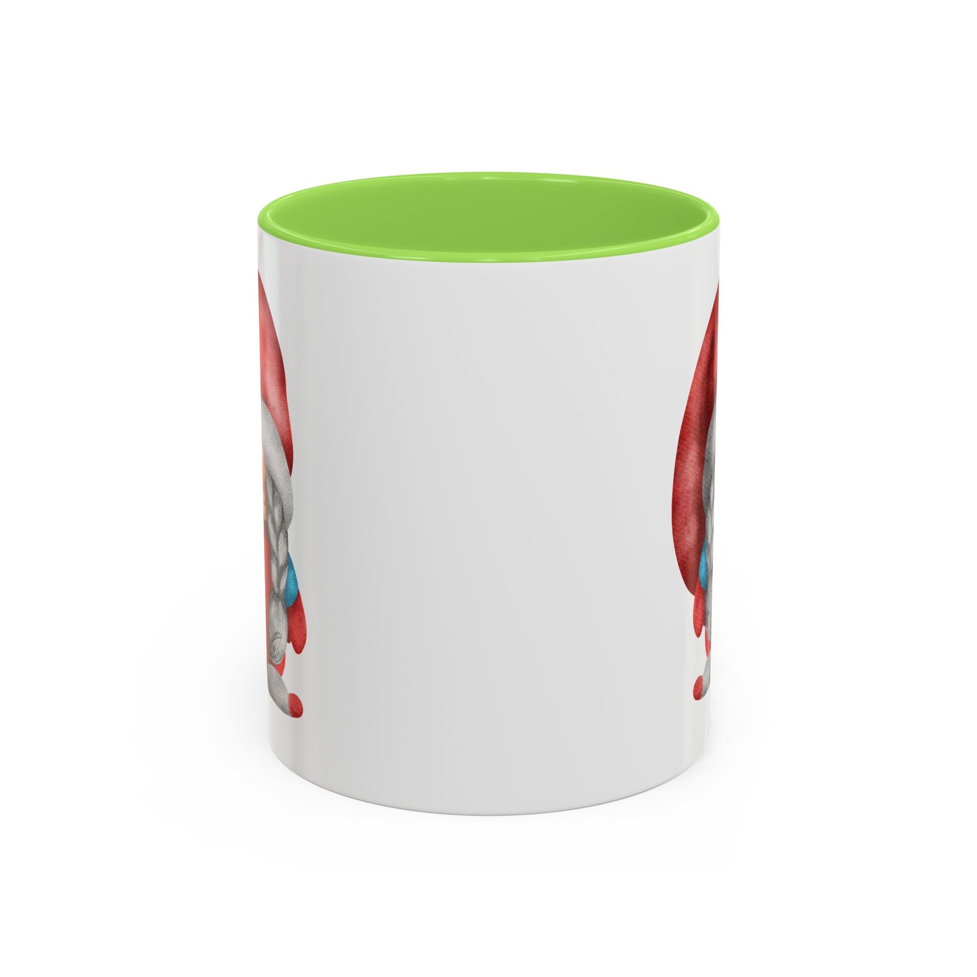 Cheerful Red Gnome with Braids Mug - Sip Your Sweet Melody | Ceramic Coffee & Tea Cup (11oz/15oz) 11oz Light Green