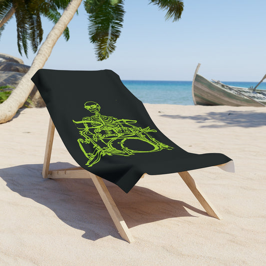 Metal Skeleton Drum Player Beach Towel - Soft & Absorbent
