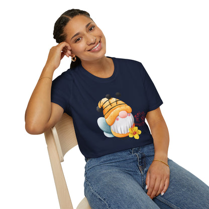 Bee Gnome Unisex T-Shirt: Buzzing with Magic & Melody